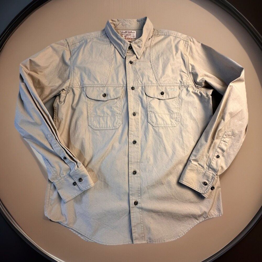 CC Filson Men's Long Sleeve Heavyweight Button Down Shirt, Sz L, 100% Cotton USA
